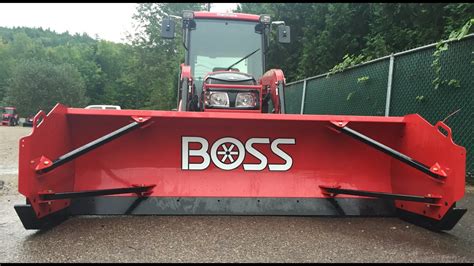 youtube boss skid steer plow|snow pusher for skid steer.